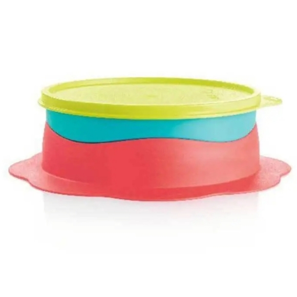 Tupperware Children's Kid's Feeding Dish Bowl w/ Suction Cup Base & Seal Primary - Picture 2 of 16